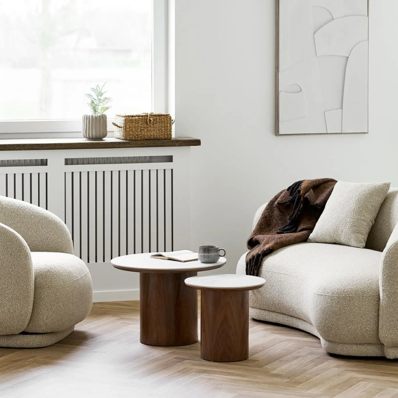 House Nordic Bank en Fauteuil Set Hawkes Zand