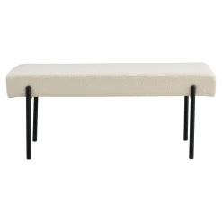 House Nordic Bankje Swindon Bouclé Wit 100x36x42,5cm