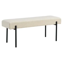 House Nordic Bankje Swindon Bouclé Wit 100x36x42,5cm