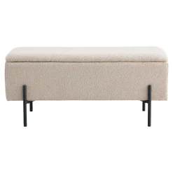 House Nordic Bankje Watford Bouclé met Opslag Beige 95x36,5x46cm