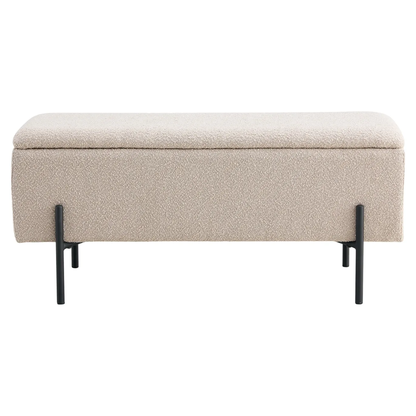 House Nordic Bankje Watford Bouclé met Opslag Beige 95x36,5x46cm