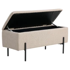 House Nordic Bankje Watford Bouclé met Opslag Beige 95x36,5x46cm