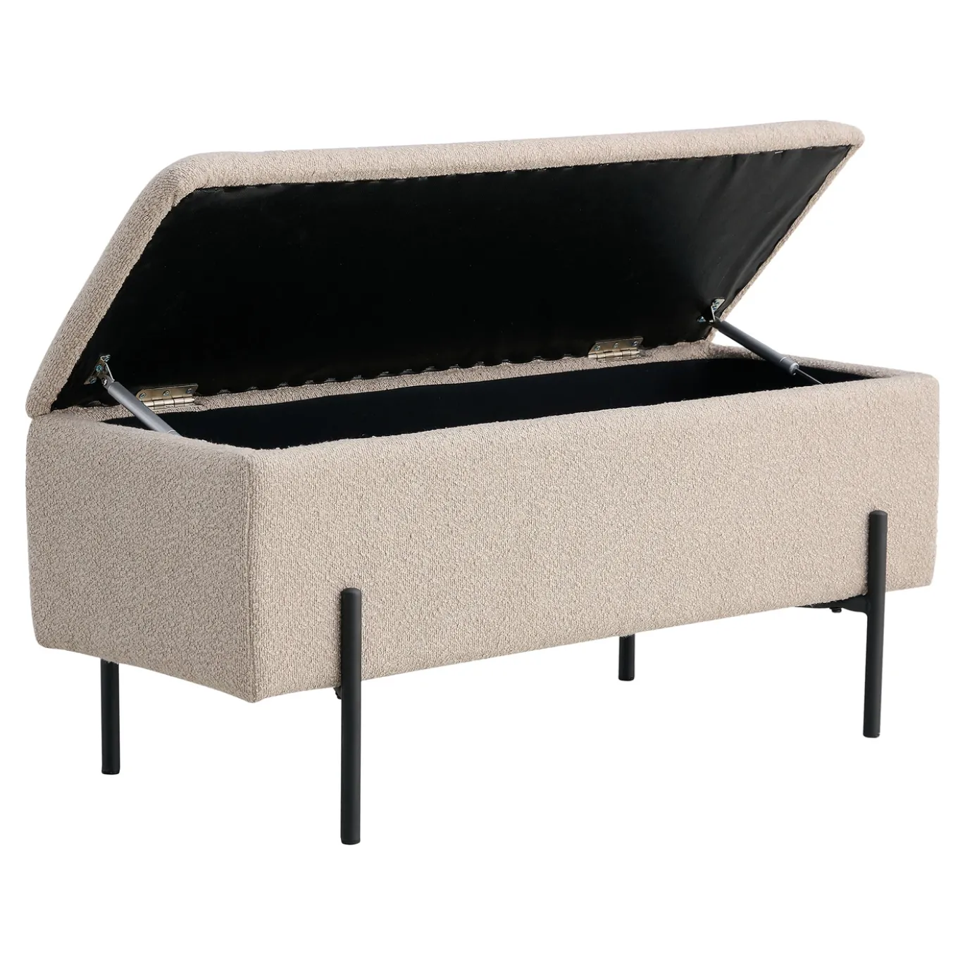 House Nordic Bankje Watford Bouclé met Opslag Beige 95x36,5x46cm