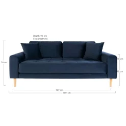 House Nordic Bank Lido 2,5 Zits Velvet Donkerblauw