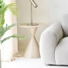 House Nordic Bijzettafel Annecy Keramisch/Travertin Zand ø50cm