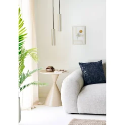 House Nordic Bijzettafel Annecy Keramisch/Travertin Zand ø50cm