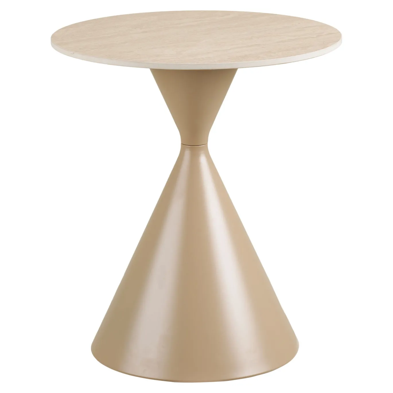 House Nordic Bijzettafel Annecy Keramisch/Travertin Zand ø50cm