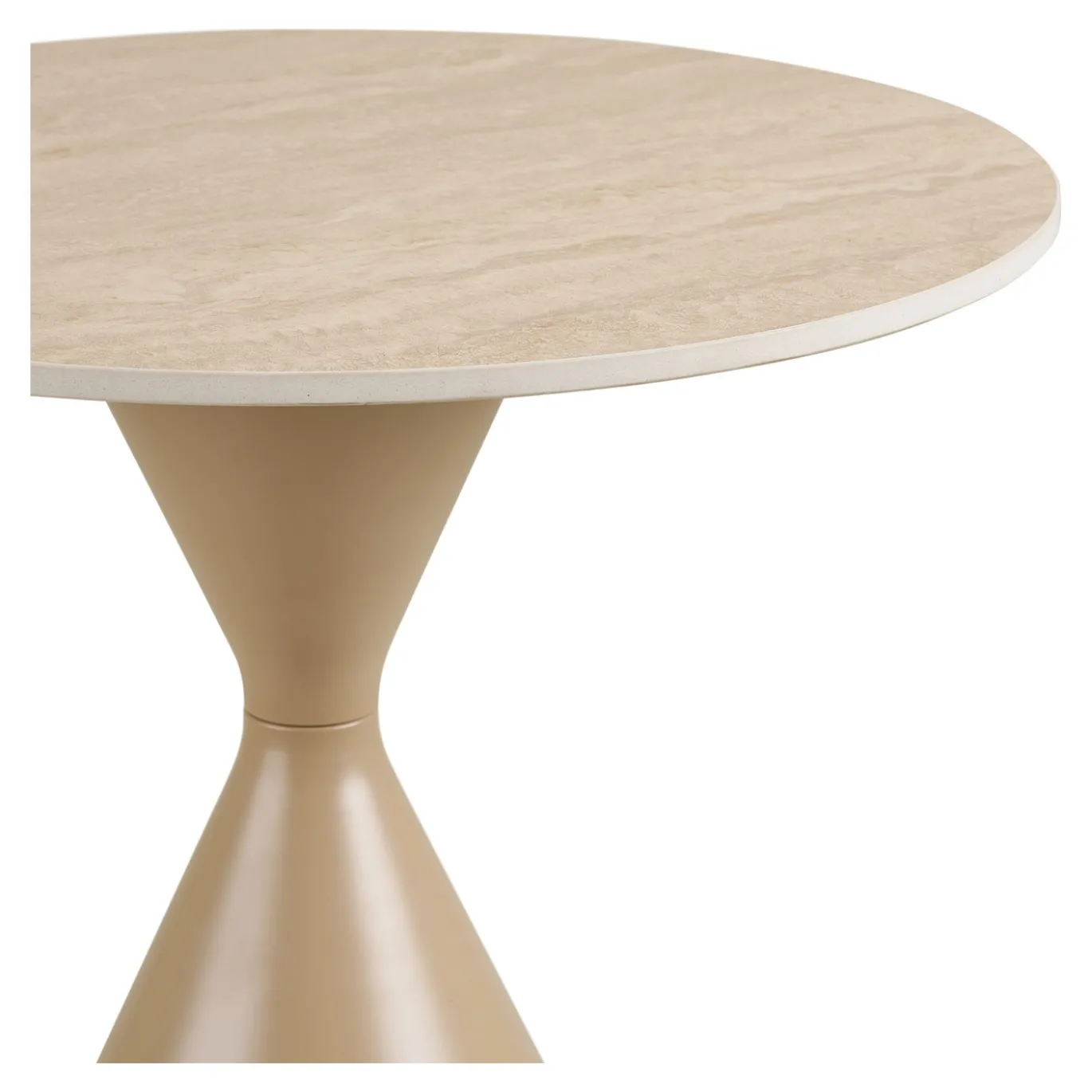 House Nordic Bijzettafel Annecy Keramisch/Travertin Zand ø50cm