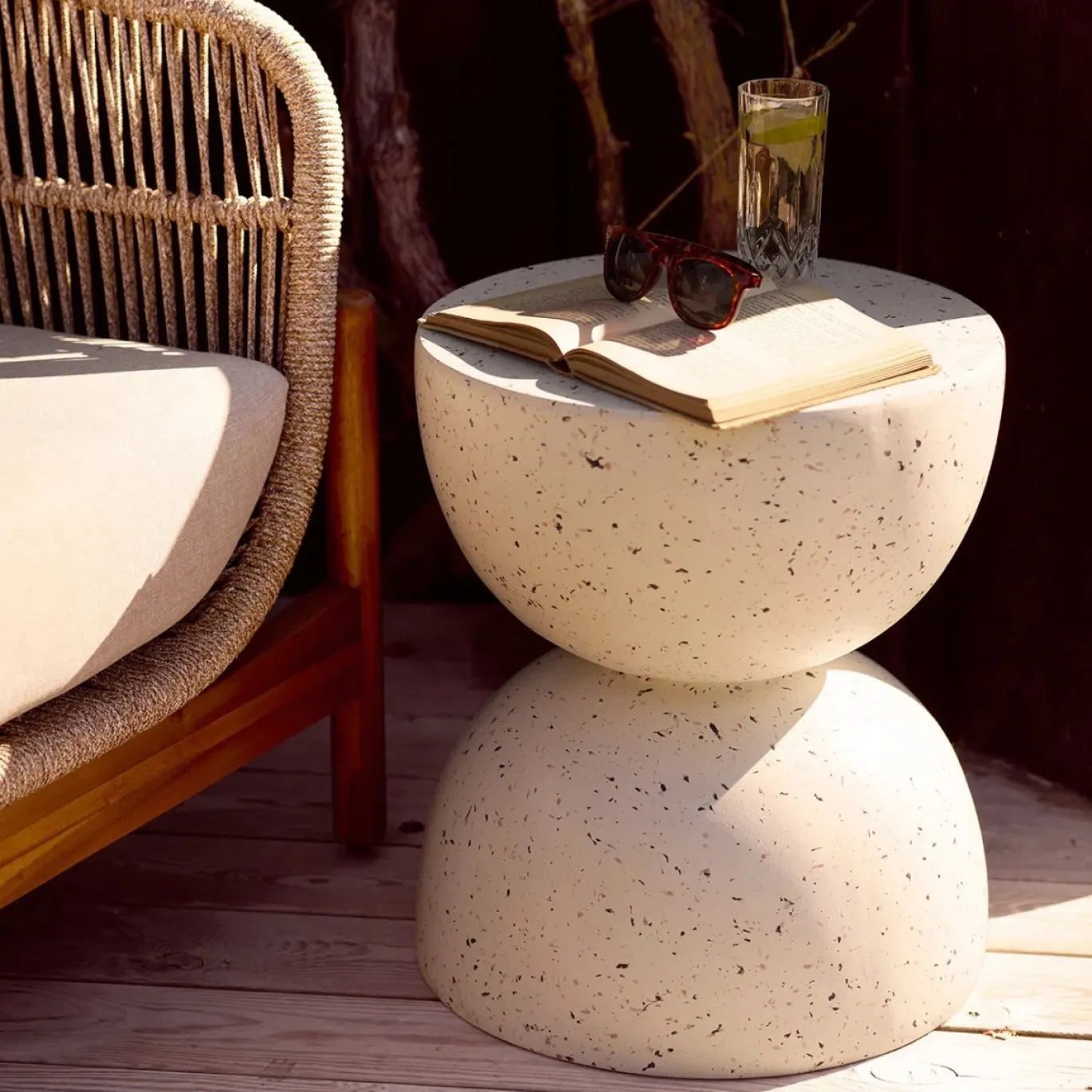 House Nordic Bijzettafel Bonita Fiberclay Terrazzo ø40cm