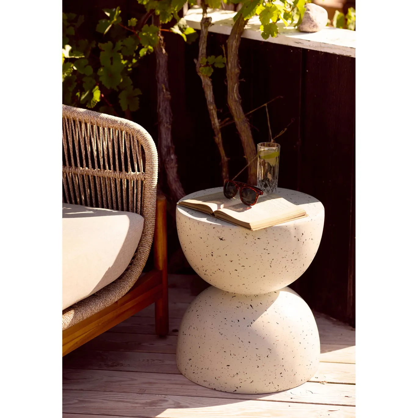House Nordic Bijzettafel Bonita Fiberclay Terrazzo ø40cm