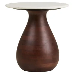 House Nordic Bijzettafel Heide Donkerbruin/Wit ø40cm