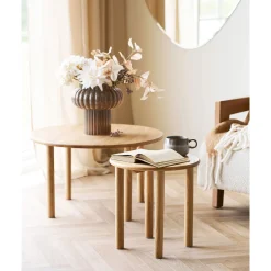 House Nordic Bijzettafel Jena Eiken Naturel ø40cm