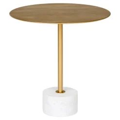House Nordic Bijzettafel Lecco Koper/Marmer Ø51x52cm