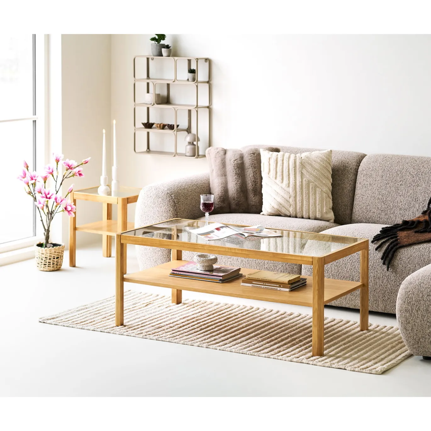 House Nordic Bijzettafel Lourmarin Eikenfineer Naturel 40cm