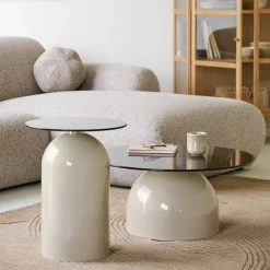 House Nordic Bijzettafel Ravello Grijs/Beige ø40cm