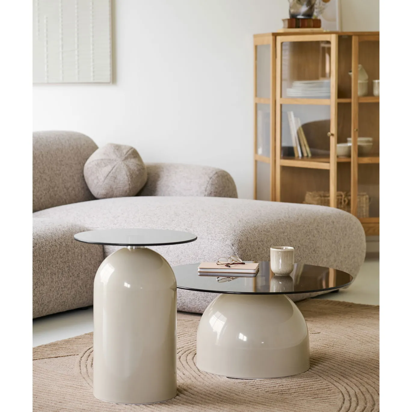 House Nordic Bijzettafel Ravello Grijs/Beige ø40cm
