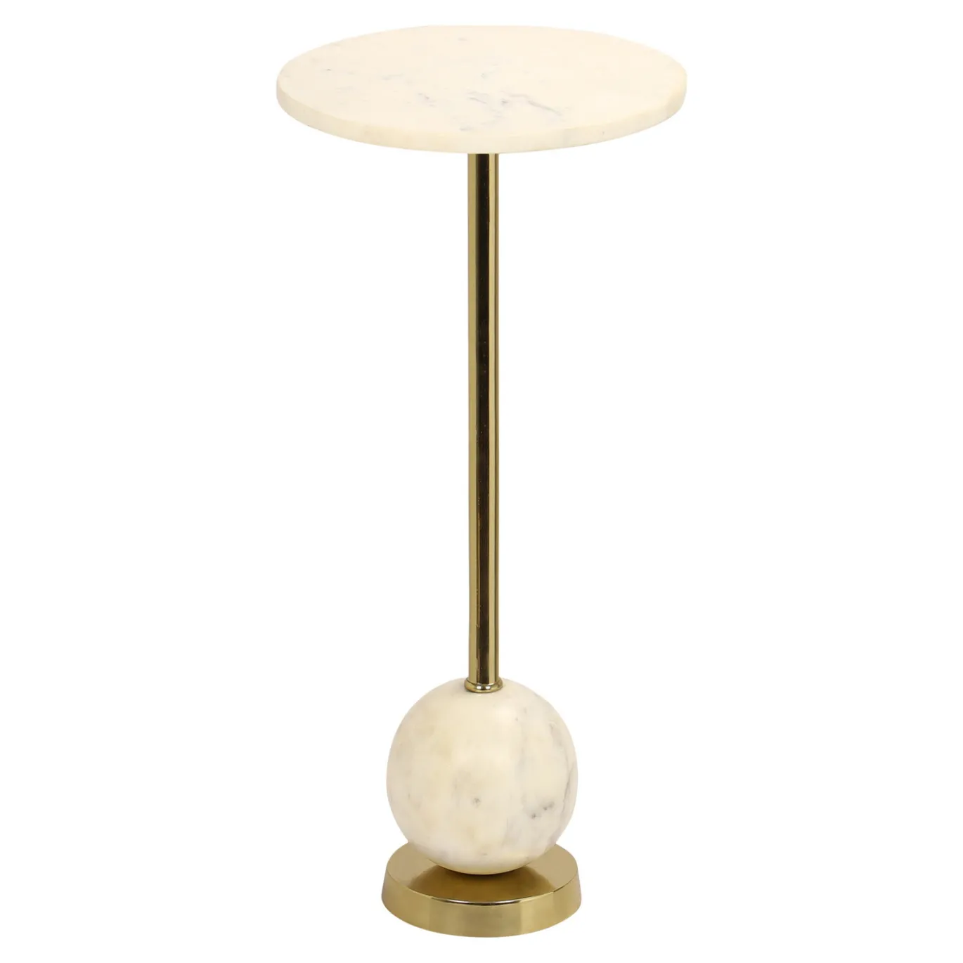 House Nordic Bijzettafel Salo Koper/Marmer Ø25,5x54cm