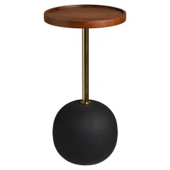 House Nordic Bijzettafel Sirone Donkerbruin/Zwart Ø30cm