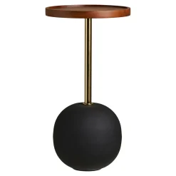 House Nordic Bijzettafel Sirone Donkerbruin/Zwart Ø30cm