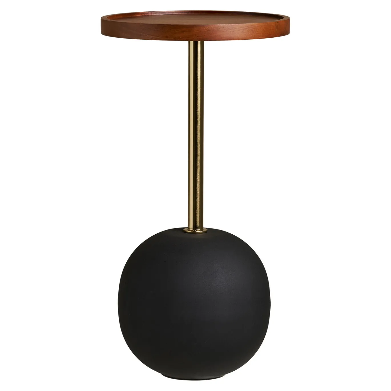 House Nordic Bijzettafel Sirone Donkerbruin/Zwart Ø30cm