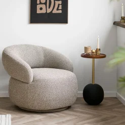 House Nordic Bijzettafel Sirone Donkerbruin/Zwart Ø30cm