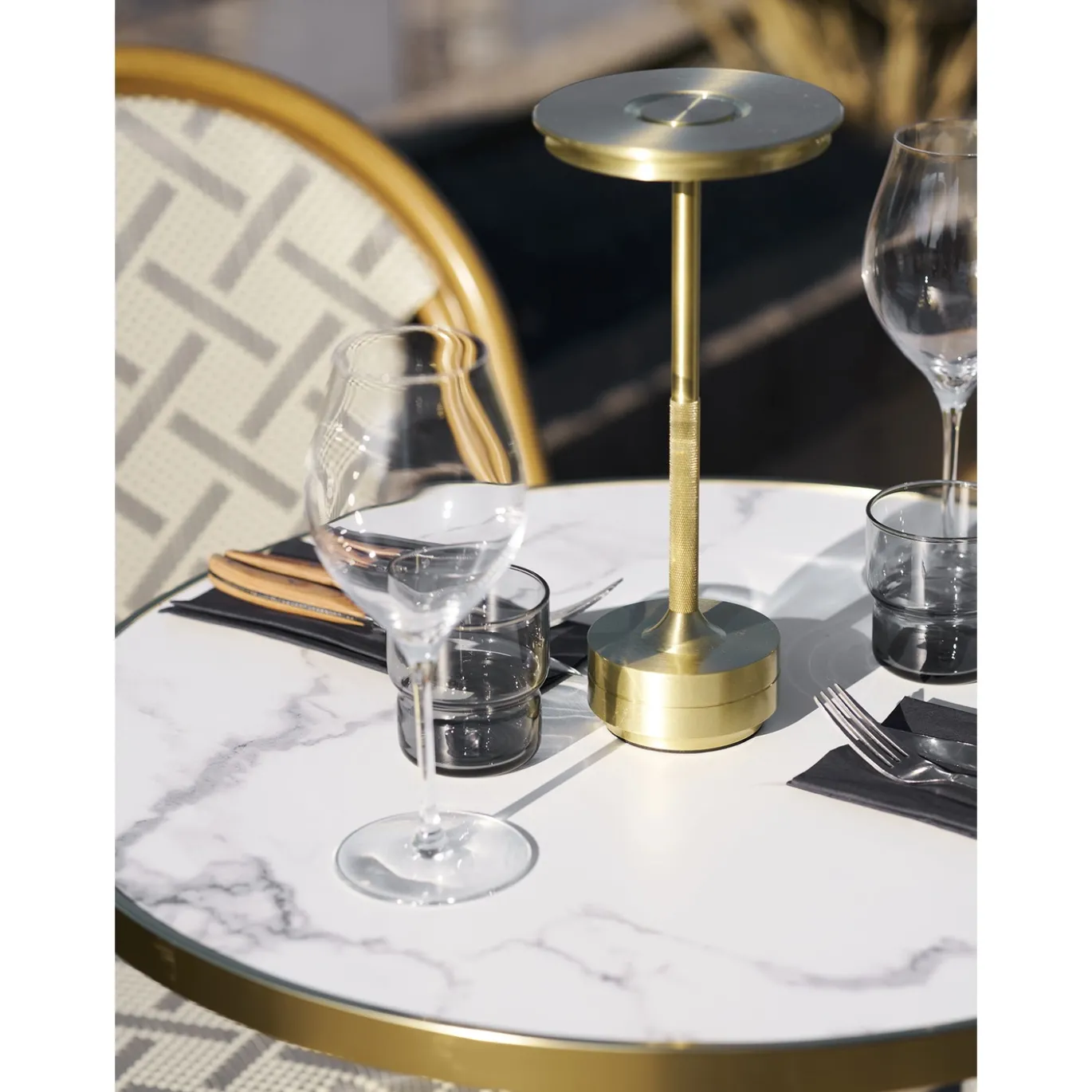 House Nordic Bistrotafel Marmerlook Cast Iron ø60cm