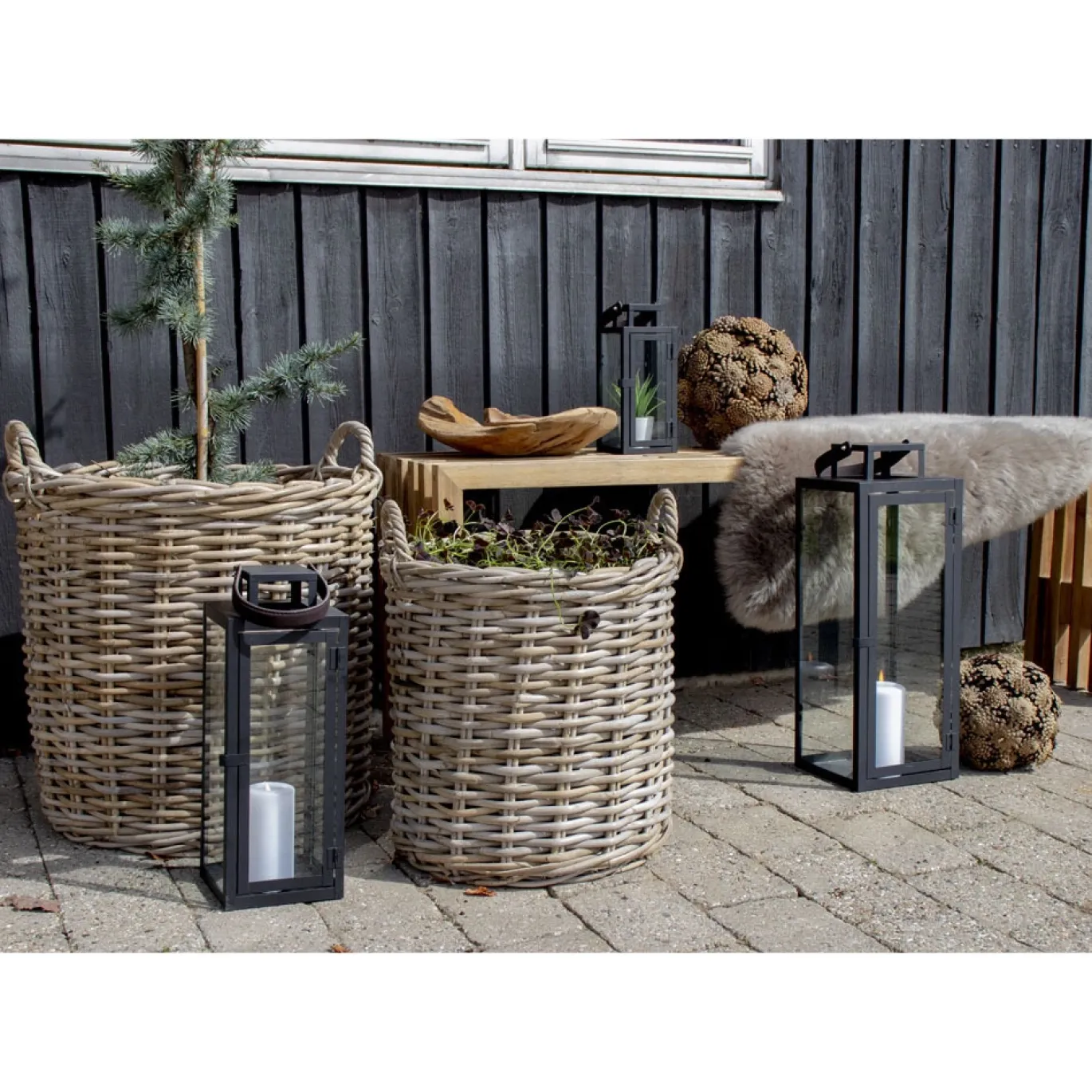 House Nordic Bloemenmand Indo Set van 2