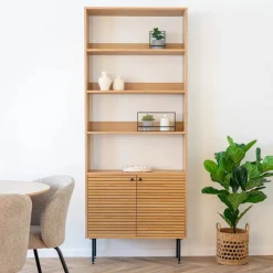 House Nordic Boekenkast Kyoto Eikenfineer Naturel 200cm