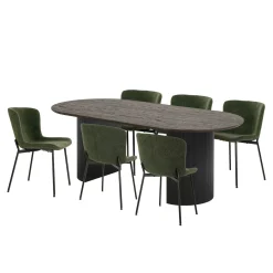 House Nordic Eetkamerset Boavista en Maceda met 6 Stoelen Zwart