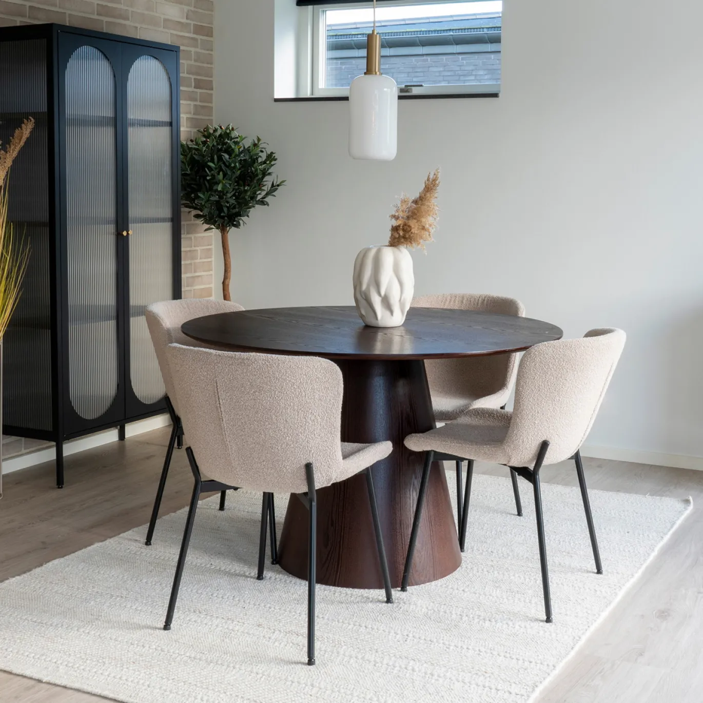 House Nordic Eetkamerset Bolton en Maceda - Eettafel met 4 Eetkamerstoelen