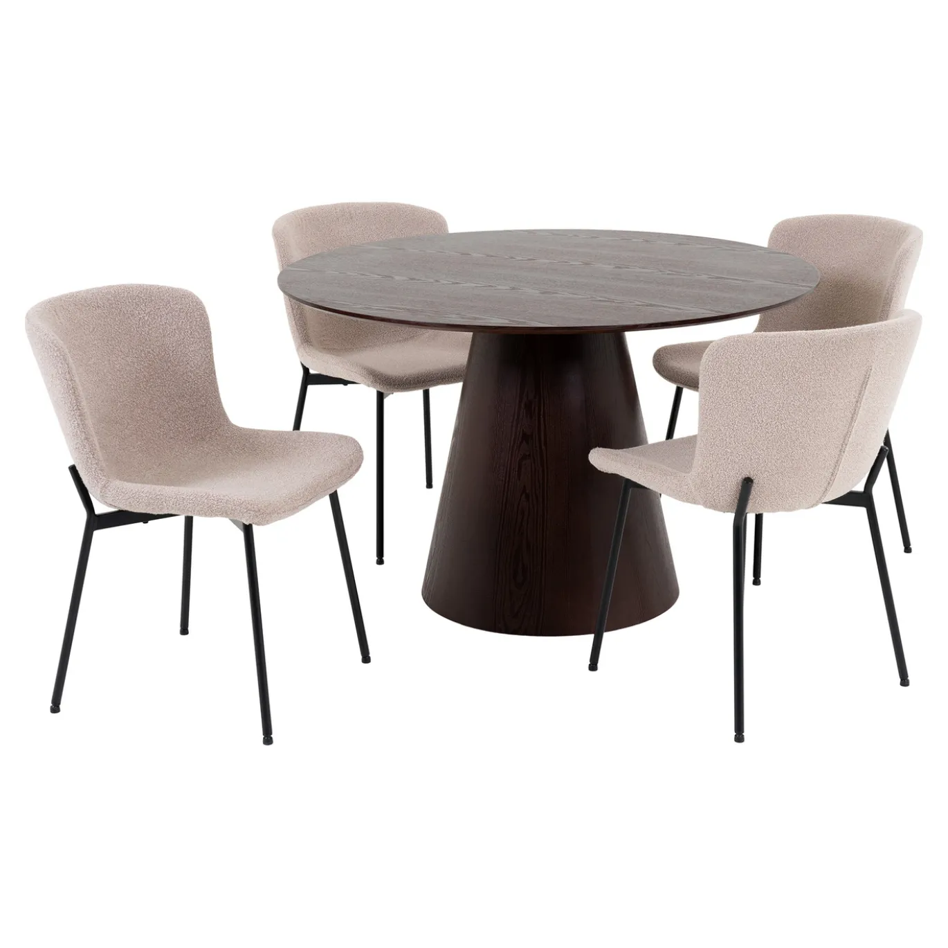 House Nordic Eetkamerset Bolton en Maceda - Eettafel met 4 Eetkamerstoelen