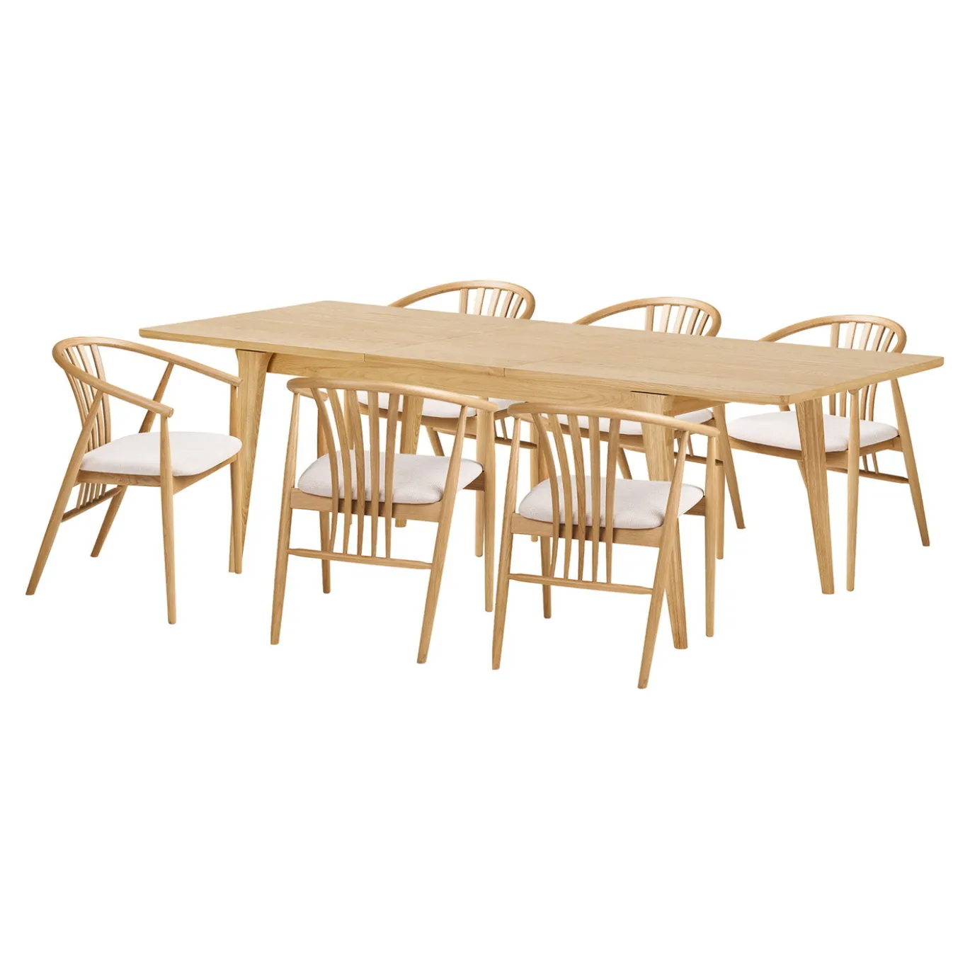 House Nordic Eetkamerset Darwin en Agustin met 6 stoelen Naturel