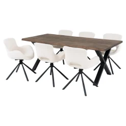 House Nordic Eetkamerset Toulon en Amorim - Eettafel met 6 Eetkamerstoelen