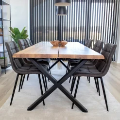 House Nordic Eetkamerset Toulon en Middelfart - Eettafel met 6 Eetkamerstoelen