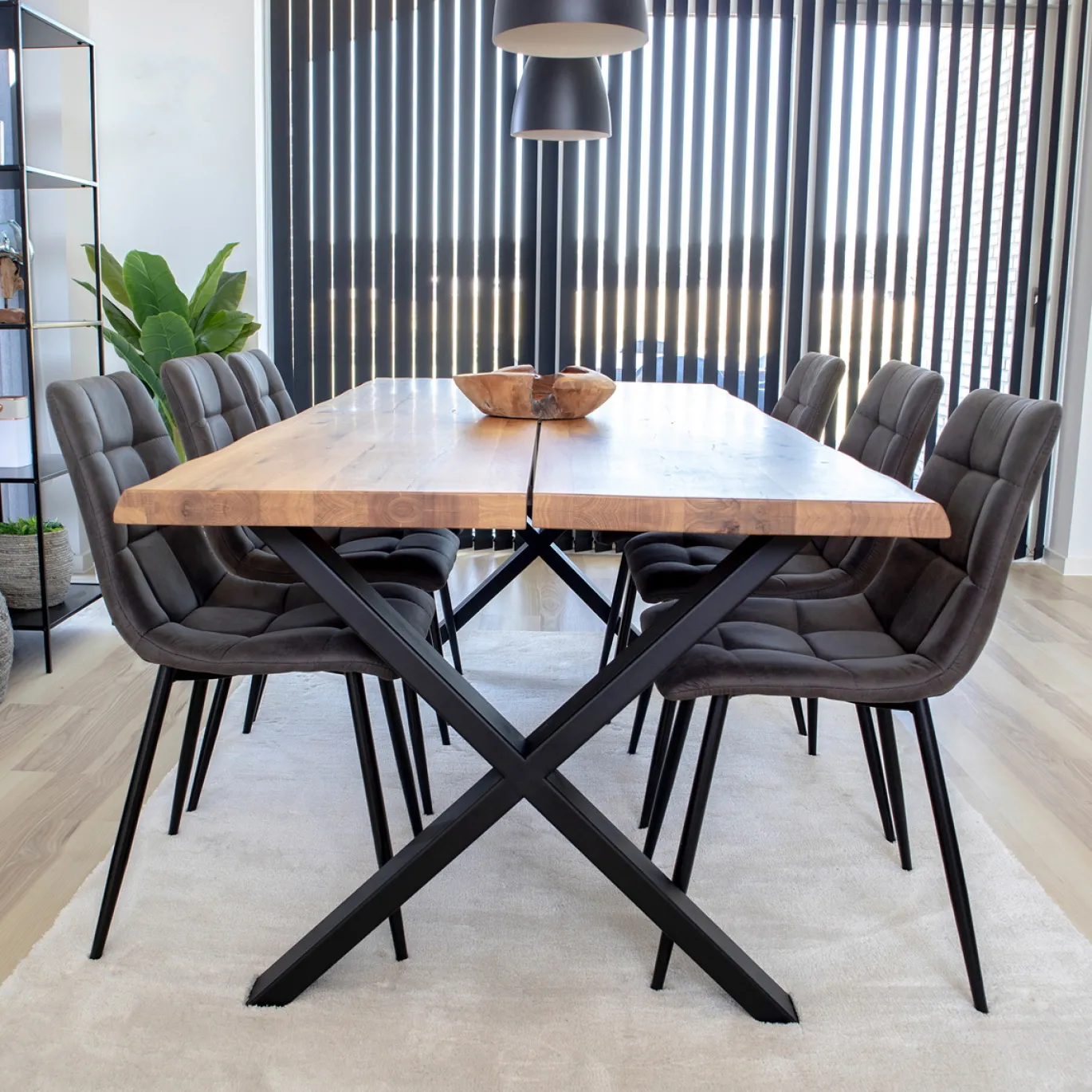 House Nordic Eetkamerset Toulon en Middelfart - Eettafel met 6 Eetkamerstoelen