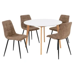 House Nordic Eetkamerset Vojens en Middelfart - Eettafel met 4 Eetkamerstoelen