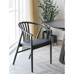 House Nordic Eetkamerstoel Agustin Zwart
