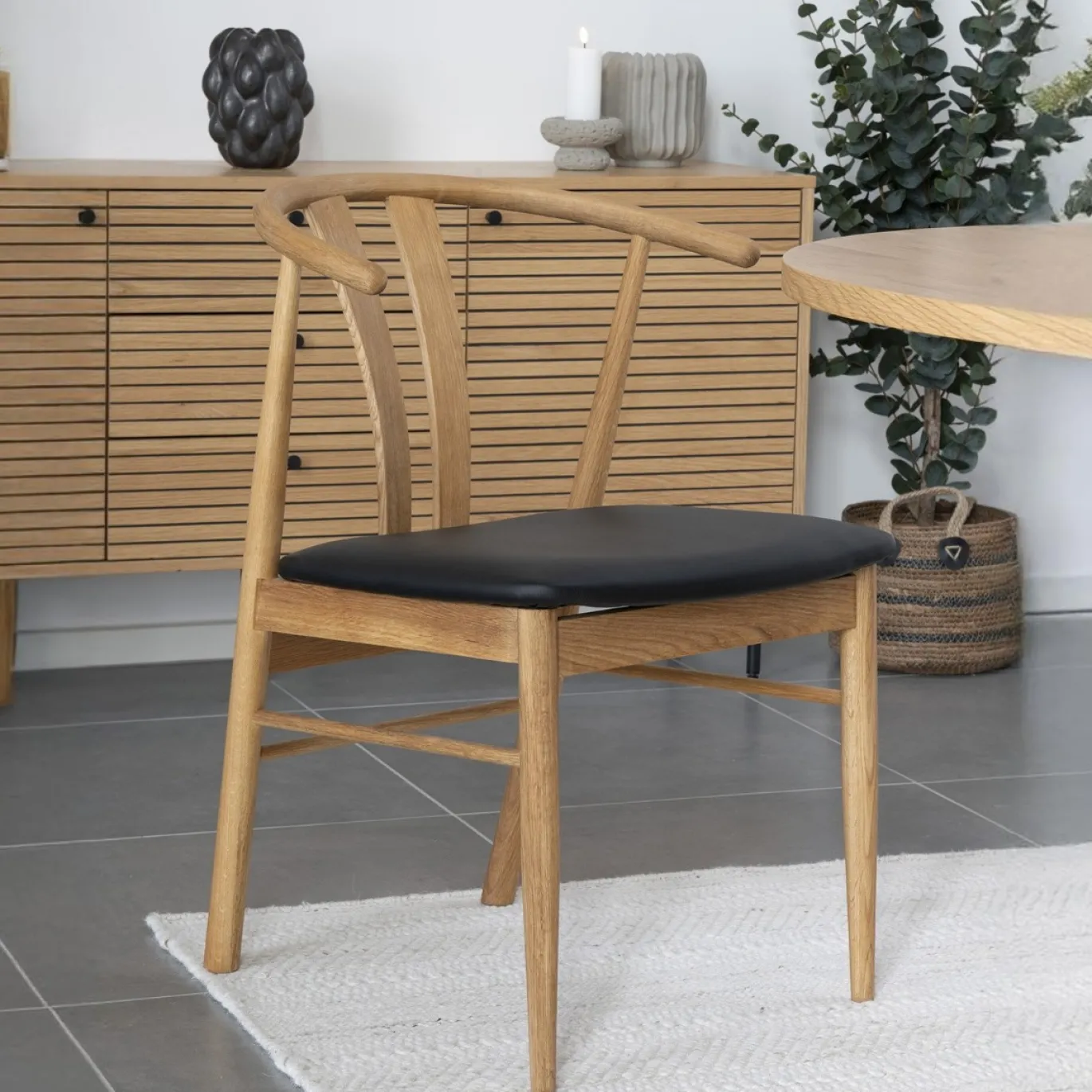 House Nordic Eetkamerstoel Artenara Eiken Naturel/Zwart