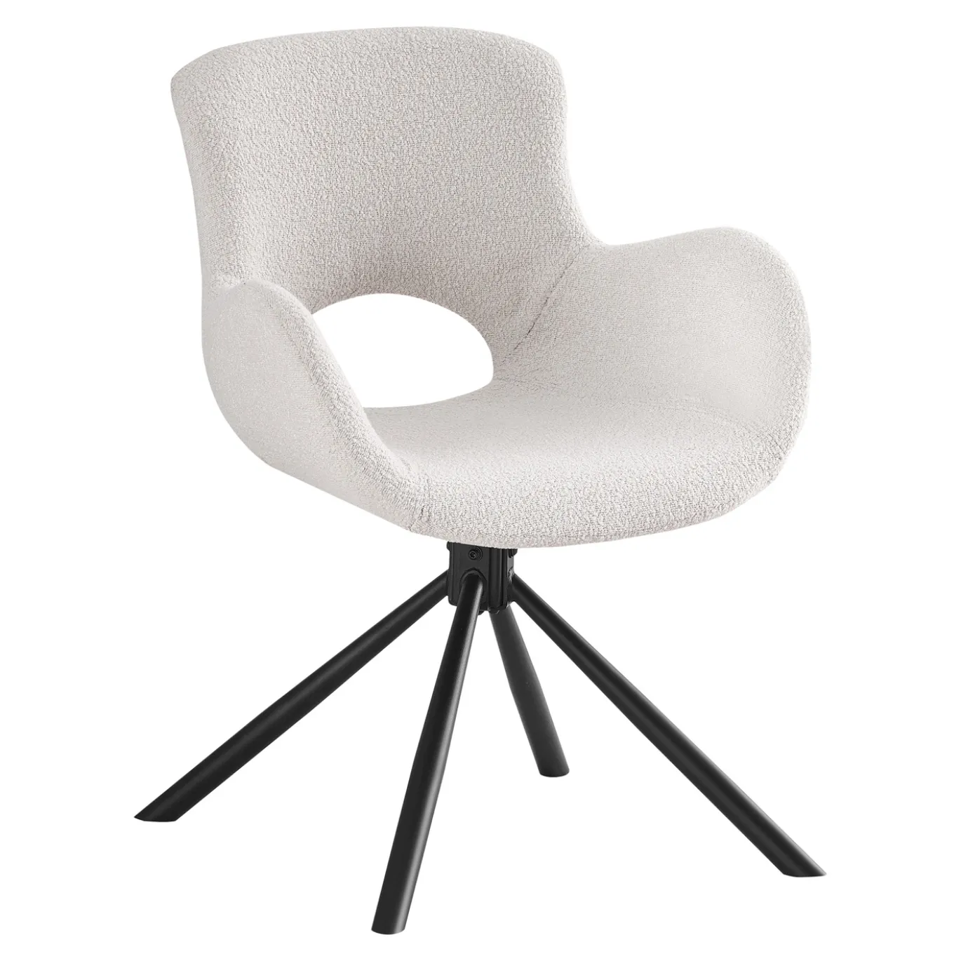 House Nordic Eetkamerstoel Amorim Bouclé Off-White Draaibaar