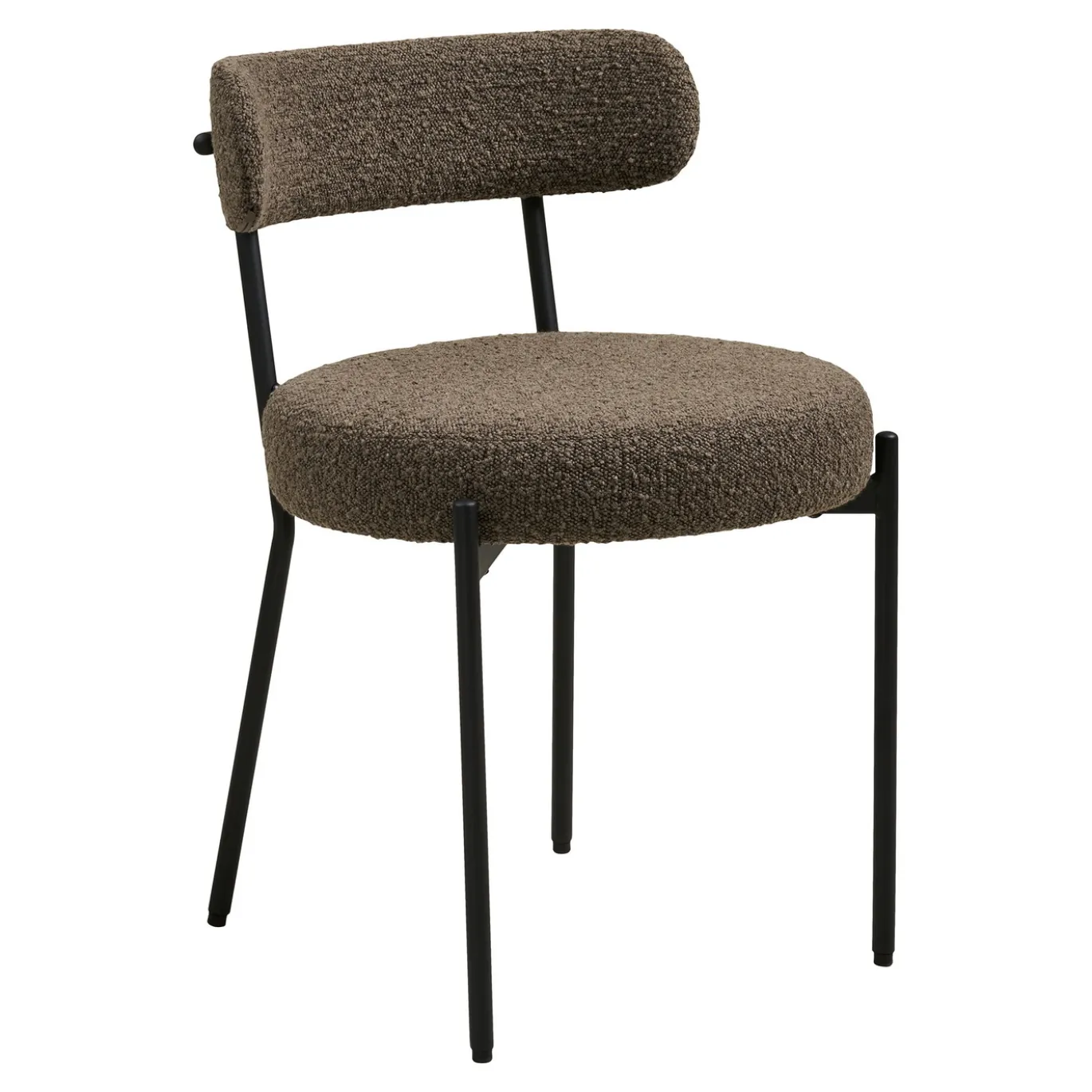 House Nordic Eetkamerstoel Badalona Bouclé Bruin