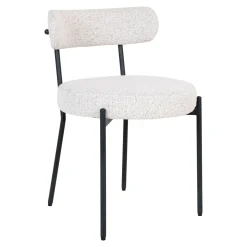 House Nordic Eetkamerstoel Badalona Bouclé Wit