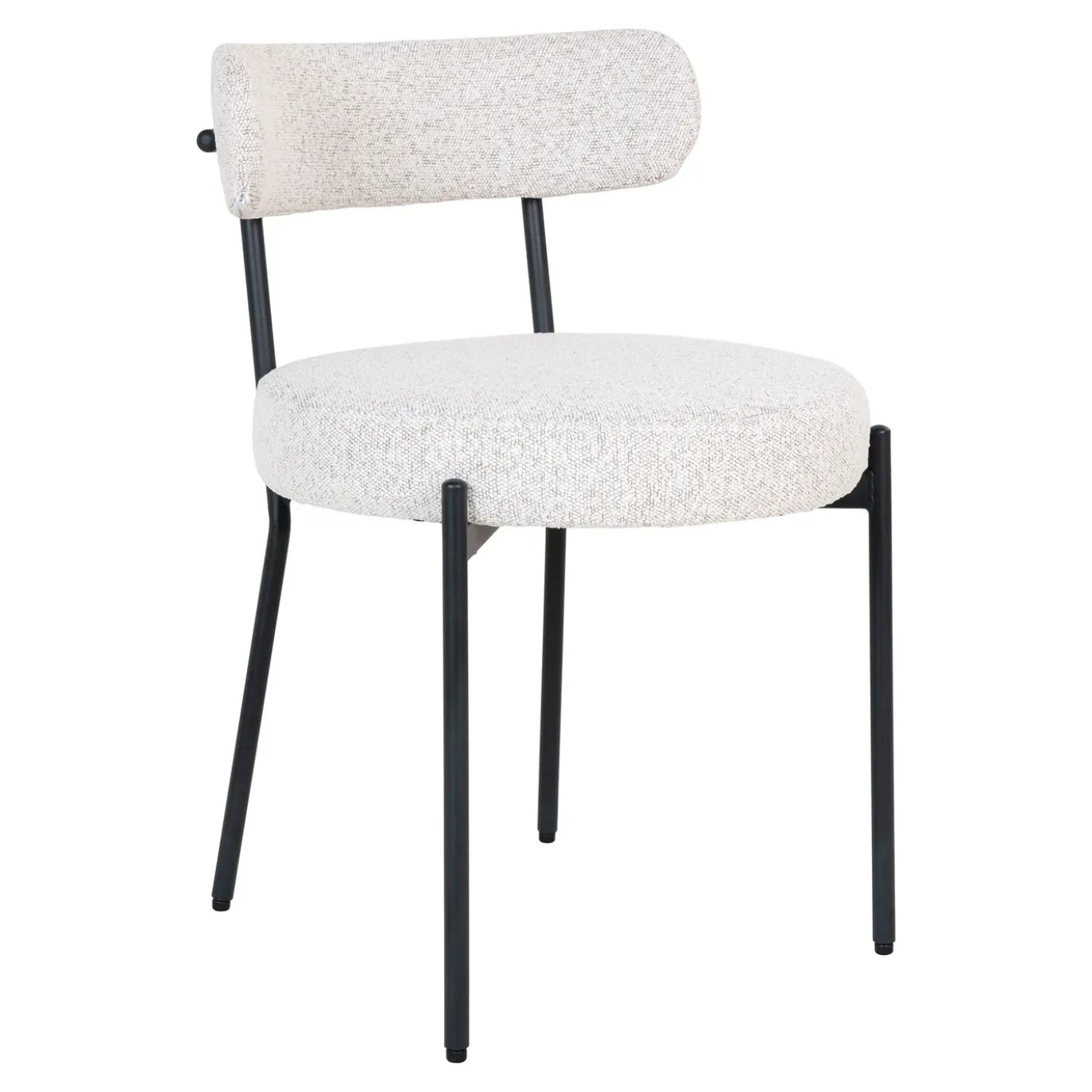 House Nordic Eetkamerstoel Badalona Bouclé Wit