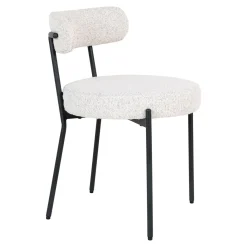 House Nordic Eetkamerstoel Badalona Bouclé Wit