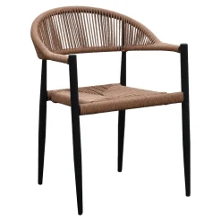 House Nordic Eetkamerstoel Canari PE Rotan Naturel/Zwart