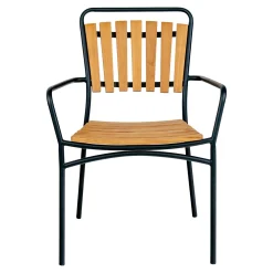 House Nordic Eetkamerstoel Cleveland Teak met Zwart Frame