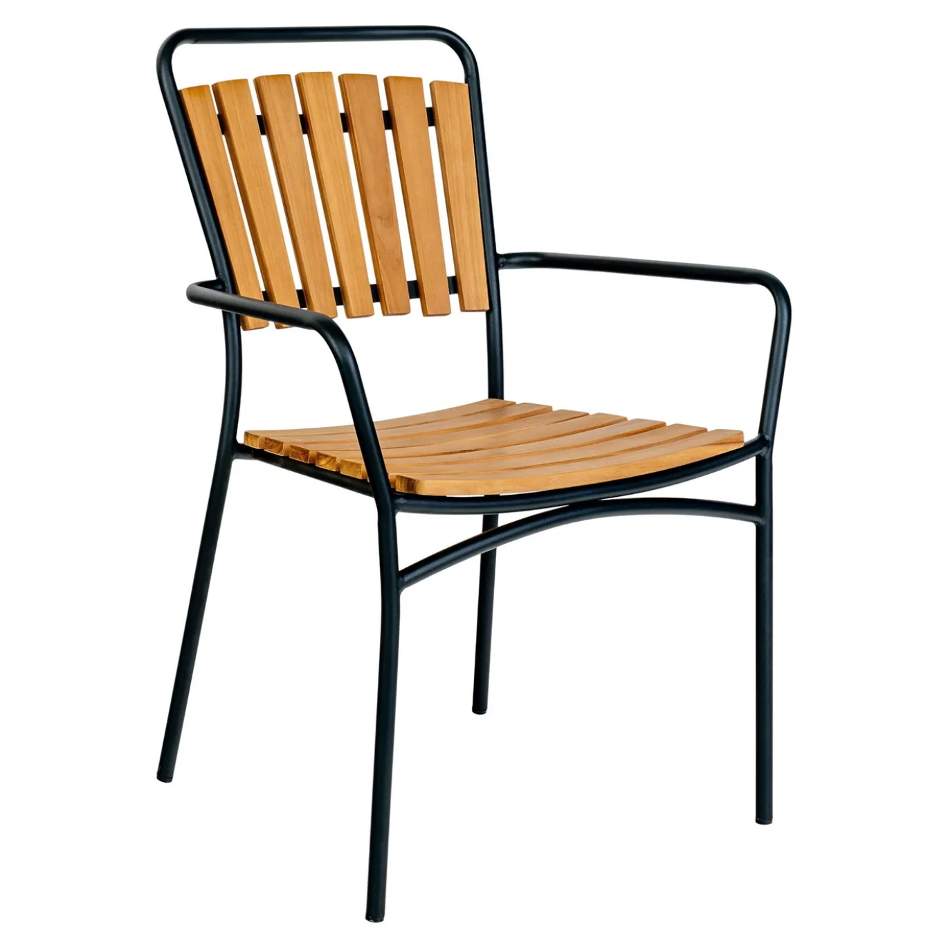 House Nordic Eetkamerstoel Cleveland Teak met Zwart Frame