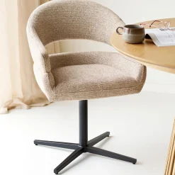 House Nordic Eetkamerstoel Dover Zand/Zwart