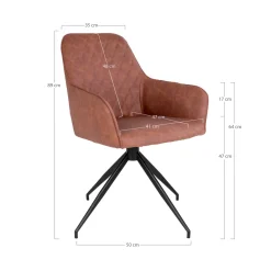 House Nordic Eetkamerstoel Harbo Met Swivel Vintage Bruin