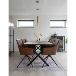 House Nordic Eetkamerstoel Harbo Met Swivel Vintage Bruin