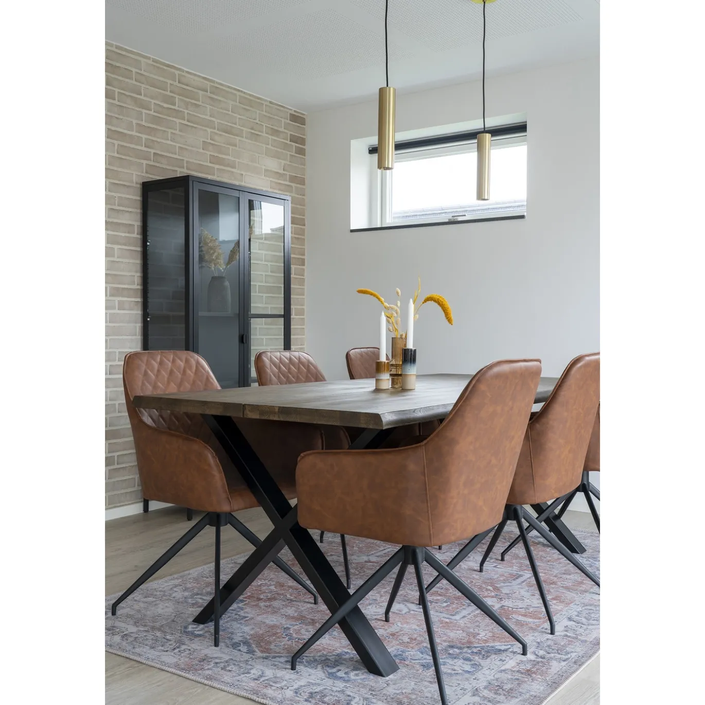 House Nordic Eetkamerstoel Harbo Met Swivel Vintage Bruin